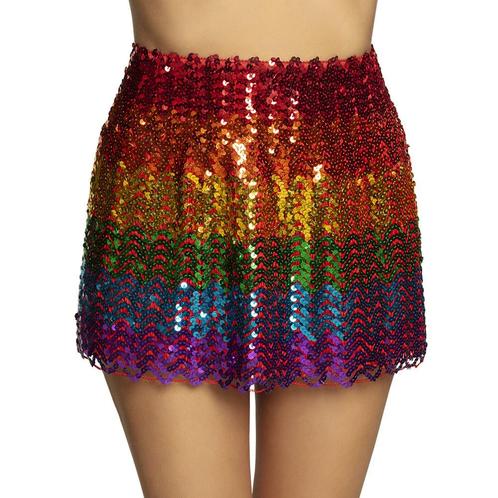 Minirokje Sequins Regenboog, Hobby en Vrije tijd, Feestartikelen, Nieuw, Ophalen of Verzenden