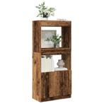 vidaXL Hoge kast 63x33x140 cm bewerkt hout oud houtkleurig, Verzenden, Nieuw, Overige houtsoorten