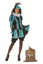 Pieten pak dames aqua/zwart luxe, Kleding | Dames, Carnavalskleding en Feestkleding, Ophalen of Verzenden, Nieuw