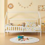 Kinderbed Ydre huisbed met bedbodem 120x200 cm wit [en.casa], Verzenden, Nieuw