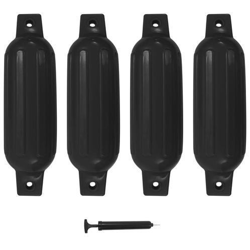vidaXL Bootstootkussens 4 st 41x11,5 cm PVC zwart, Watersport en Boten, Bootonderdelen, Nieuw, Verzenden