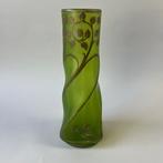 Vaas - Art Nouveau - Molten glass enamelled vase, decorated, Antiek en Kunst, Kunst | Designobjecten