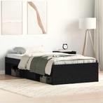vidaXL Bedframe zonder matras 90x200 cm spaanplaat zwart, Huis en Inrichting, Slaapkamer | Bedden, 90 cm, Eenpersoons, Bruin, Verzenden