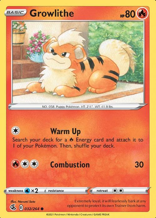 Growlithe 032/264 (Fusion Strike), Hobby en Vrije tijd, Verzamelkaartspellen | Pokémon, Losse kaart, Nieuw, Foil, Ophalen of Verzenden