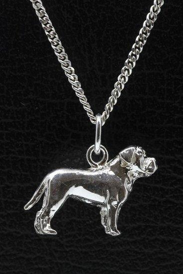 Zilveren Bordeaux dog ketting hanger - groot, Sieraden, Tassen en Uiterlijk, Kettinghangers, Verzenden