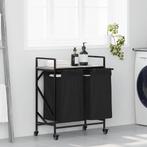 vidaXL Wasmand 2 vakken met planken grijs sonoma eiken, Tuin en Terras, Verzenden, Nieuw