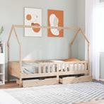 vidaXL Kinderbedframe met lades 80x200 cm massief grenenhout, Huis en Inrichting, Slaapkamer | Bedden, Eenpersoons, Bruin, Verzenden