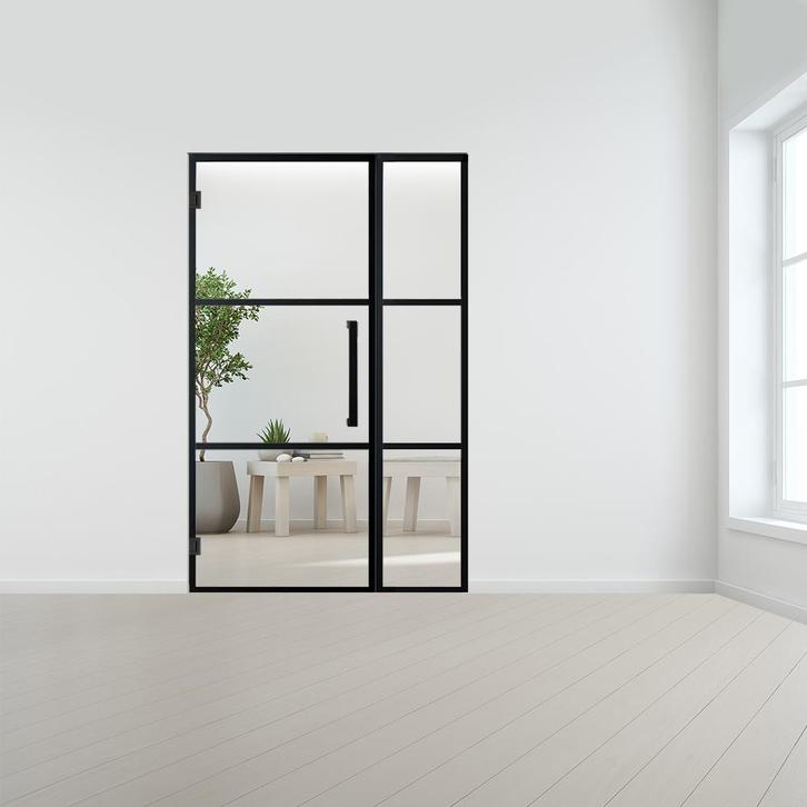 Steel look deur met zijlicht zonder kozijn, Doe-het-zelf en Verbouw, Deuren en Horren, Nieuw, Ophalen of Verzenden