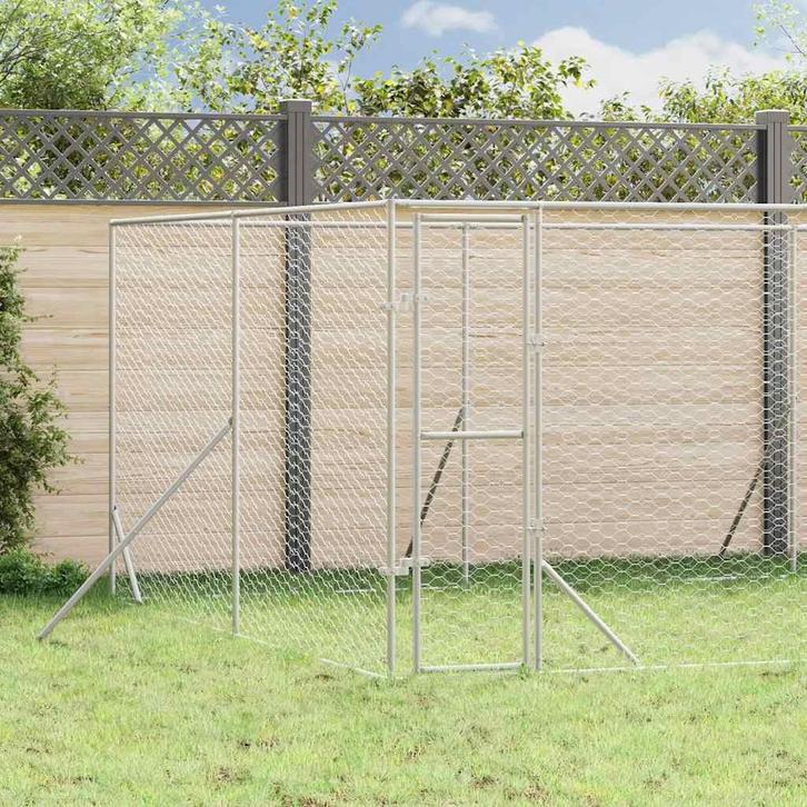 vidaXL Hondenkennel voor buiten 8x8x2 m gegalvaniseerd staal, Dieren en Toebehoren, Honden-accessoires, Nieuw, Verzenden