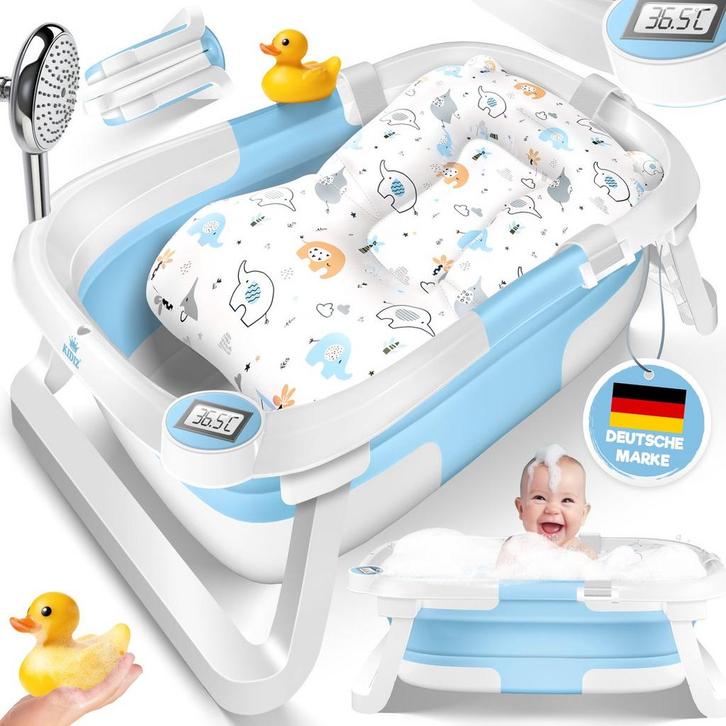 KIDIZ® Babybadje Opvouwbaar met Thermometer - 0-12 Maanden -, Kinderen en Baby's, Autostoeltjes, Nieuw, Verzenden