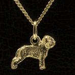 Gouden Briard oren ongecoupeerd ketting hanger - klein, Verzenden, Nieuw