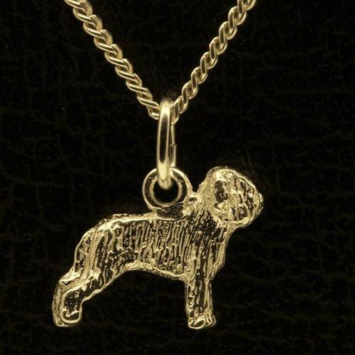 Gouden Briard oren ongecoupeerd ketting hanger - klein, Sieraden, Tassen en Uiterlijk, Kettinghangers, Verzenden