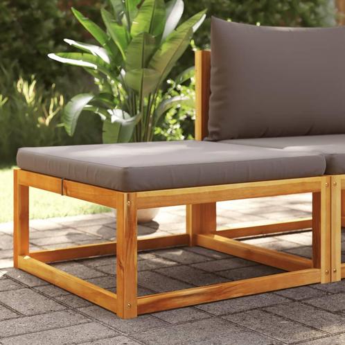 vidaXL Tuinvoetenbank met kussen 65x65x29 massief acaciahout, Tuin en Terras, Tuinsets en Loungesets, Nieuw, Hardhout, Verzenden