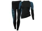 Dames Thermo sportset - Shirt & Legging - Zwart/Turquoise, Kleding | Dames, Leggings, Maillots en Panty's, Nieuw, Verzenden