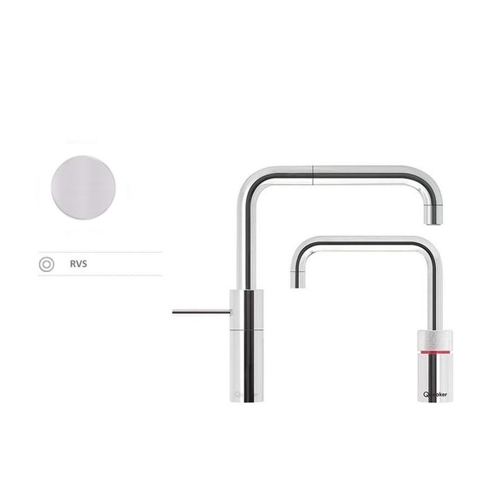 Quooker Nordic Square Twintaps met PRO3 VAQ-E Boiler RVS, Doe-het-zelf en Verbouw, Sanitair, Ophalen of Verzenden