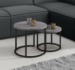 Ronde salontafels | Set van 2 | Licht eiken 53x45 & 43x35cm