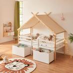 Kinderbed Surnadal Huisbed met dak 2 lades en trapje 200x90, Huis en Inrichting, Slaapkamer | Bedden, Verzenden, Nieuw