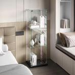 Zwarte Glazen Vitrinekast met LED –Enkele Deur en Legplanken, Huis en Inrichting, Verzenden, Nieuw