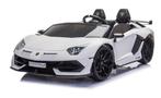 24V Lamborghini Aventador SVJ wit 2 pers leder eva 2.4ghz RC, Ophalen of Verzenden, Nieuw