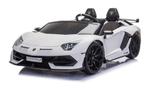 24V Lamborghini Aventador SVJ wit 2 pers leder eva 2.4ghz RC, Kinderen en Baby's, Nieuw, Ophalen of Verzenden