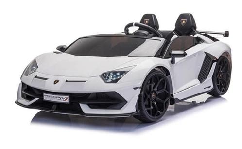 24V Lamborghini Aventador SVJ wit 2 pers leder eva 2.4ghz RC, Kinderen en Baby's, Speelgoed | Buiten | Accuvoertuigen, Nieuw, Ophalen of Verzenden