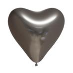 Hartjes Ballonnen Grijs 30cm 6st, Verzenden, Nieuw