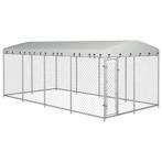 vidaXL Hondenkennel voor buiten met dak 7,6x3,8x2,3 m, Verzenden, Nieuw