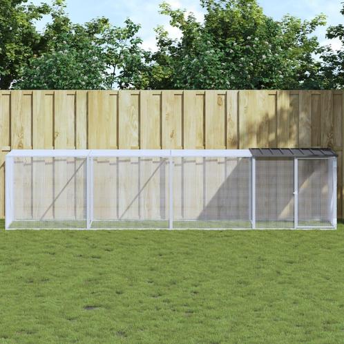 vidaXL Kippenhok met dak 403x98x90 cm gegalvaniseerd staal, Dieren en Toebehoren, Knaagdieren en Konijnen | Hokken en Kooien, Nieuw