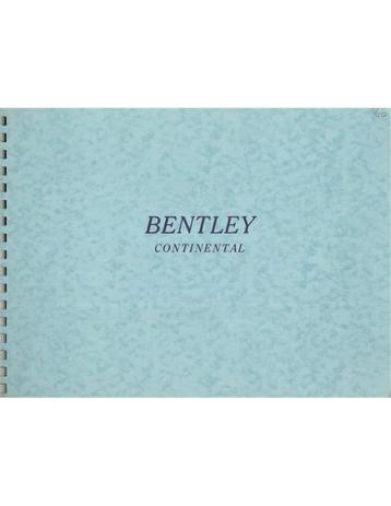 1960 BENTLEY CONTINENTAL BROCHURE ENGELS beschikbaar voor biedingen