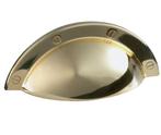 Komgreep Schelp messing gepolijst 64 mm, Verzenden, Nieuw