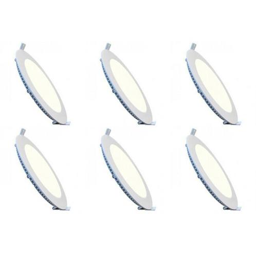 Voordeelpak LED Downlight Slim 6 Pack - Inbouw Rond 6W -, Huis en Inrichting, Lampen | Spots, Plafondspot of Wandspot, Nieuw, Led