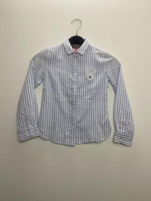 Tommy Hilfiger Blouse  / Wit, Blauw / Maat    128, Kinderen en Baby's, Kinderkleding | Maat 128