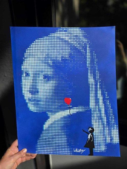 wawapod - Vermeer Banksy Blue, Antiek en Kunst, Kunst | Schilderijen | Modern