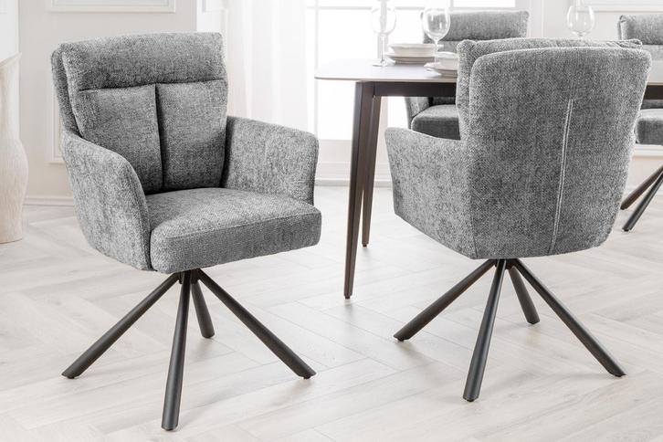 Bureaustoel BIG GEORGE grijs structuurstof met armleuning, Huis en Inrichting, Stoelen, Ophalen of Verzenden