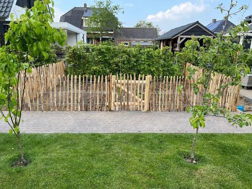 kastanje hek weidepalen frans hekwerk schutting schapenhek, Tuin en Terras, Tuinhekken en Hekwerk, Nieuw, Hout