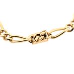 Gouden fantasie/figaro schakel armband | 18 cm (unisex), Sieraden, Tassen en Uiterlijk, Armbanden, Ophalen of Verzenden, Gebruikt