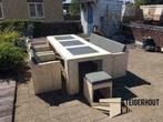 Steigerhouten Tuinset Exclusive met natuursteen  ACTIEPRIJS, Tuin en Terras, Verzenden, 6 zitplaatsen, Steigerhout, Nieuw