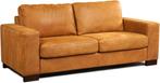 Cognac leren bank |  cognac leer | NIEUW, Ophalen of Verzenden, Modern, 200 tot 250 cm, Driepersoons