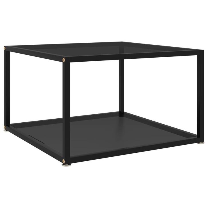 vidaXL Salontafel 60x60x35 cm gehard glas zwart, Huis en Inrichting, Tafels | Salontafels, 50 tot 100 cm, Nieuw, Glas, Minder dan 50 cm
