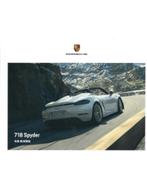 2020 PORSCHE 718 SPYDER HARDCOVER BROCHURE TAIWANS, Boeken, Auto's | Folders en Tijdschriften, Nieuw, Porsche, Author