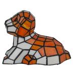 Tiffany hondenlamp – Liggend Hondje in Oranje &, Verzenden, Nieuw