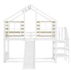 Kinderstapelbed 90x200 cm met Glijbaan, Trap en Dakontwerp, Verzenden, Nieuw