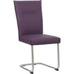 Leren eetkamerstoel Retro - Toledo Aubergine (paars) -, Huis en Inrichting, Stoelen, Overige kleuren, Nieuw, Leer, Ophalen of Verzenden