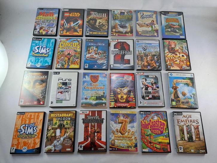 PC Games Set - 24 Games Incl. Rollercoaster Tycoon, Spelcomputers en Games, Games | Pc, Zo goed als nieuw, Ophalen of Verzenden