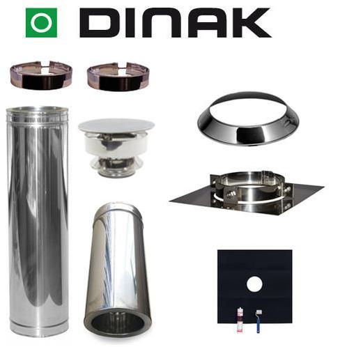 Set EPDM Ø130mm DINAK met nisbus en trekkap en vloersteun, Huis en Inrichting, Kachels, Vrijstaand, Nieuw, Hout, Ophalen of Verzenden
