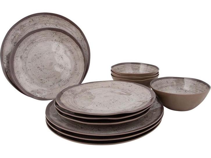 Bo-Camp Halo - Servies - 12-delige set - Beige (12 stuks), Huis en Inrichting, Woonaccessoires | Overige, Zo goed als nieuw, Verzenden
