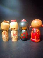 Beeld, Vier cute faces Vintage Japanse Creatieve Kokeshi