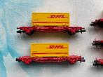 Fleischmann N - Modeltrein goederenwagon (5) - 5 DHL wagons, Hobby en Vrije tijd, Modeltreinen | N-Spoor, Nieuw