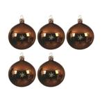 Decoris kerstballen (Ø8 cm) (set van 5) Roestbruin (Overige, Verzenden