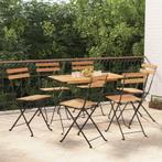 vidaXL Bistrostoelen 6 st inklapbaar massief teakhout en, Verzenden, Nieuw, Hout